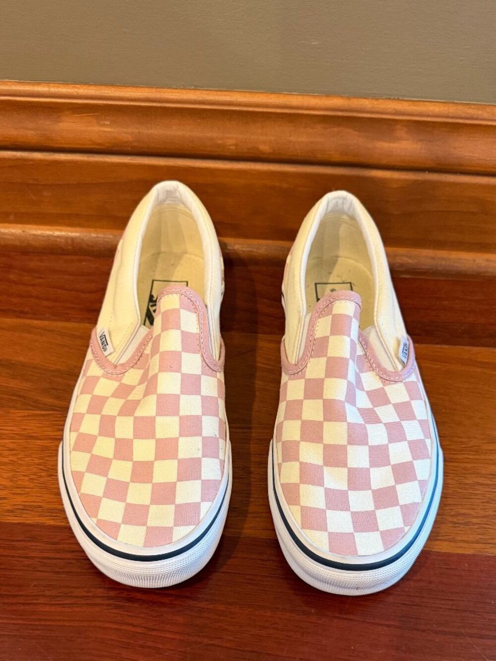 Vans Off the Wall Mauve Pink & White Checkerboard Slip On Shoes, Women's Size 7 - Picture 2 of 8